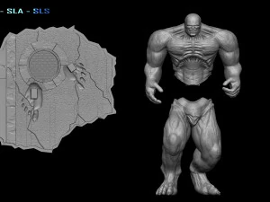 3d yazıcı f i&ccedil;in edward norton dosya stl ile inanılmaz hulk 2008 filminden iğren&ccedil; hulk 3D Baskı Modeli