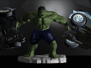 hulk from movie the incredible hulk 2008 with edward norton file stl 3d print model two versions 3D Print Model