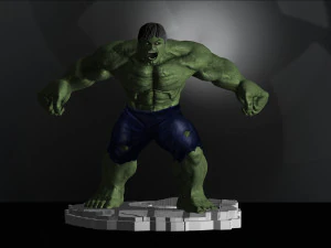 hulk from movie the incredible hulk 2008 with edward norton file stl 3d print model two versions 3D Print Model