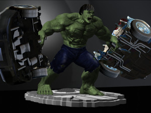 hulk from movie the incredible hulk 2008 with edward norton file stl 3d print model two versions Model do druku 3D