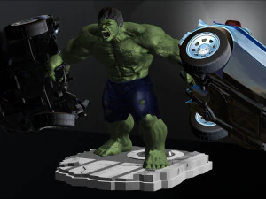 hulk from movie the incredible hulk 2008 with edward norton file stl 3d print model two versions 3D Print Model