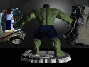 hulk from movie the incredible hulk 2008 with edward norton file stl 3d print model two versions Model do druku 3D
