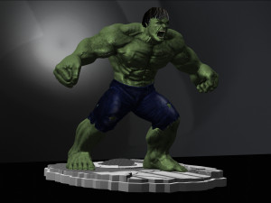 hulk from movie the incredible hulk 2008 with edward norton file stl 3d print model two versions Model do druku 3D