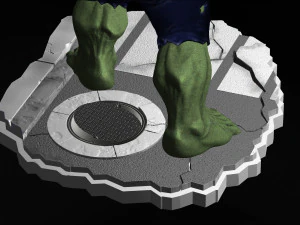 hulk from movie the incredible hulk 2008 with edward norton file stl 3d print model two versions 3D Print Model