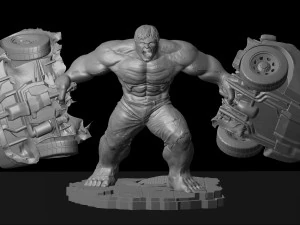 hulk from movie the incredible hulk 2008 with edward norton file stl 3d print model two versions 3D Print Model