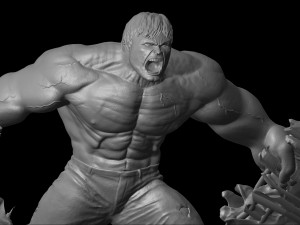 hulk from movie the incredible hulk 2008 with edward norton file stl 3d print model two versions Model do druku 3D