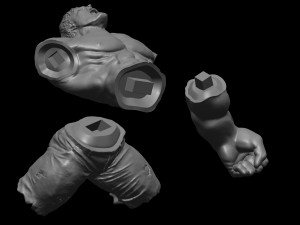 hulk from movie the incredible hulk 2008 with edward norton file stl 3d print model two versions Model do druku 3D