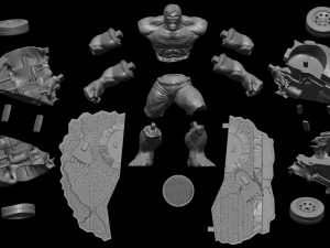 hulk from movie the incredible hulk 2008 with edward norton file stl 3d print model two versions Model do druku 3D