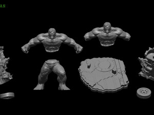 hulk from movie the incredible hulk 2008 with edward norton file stl 3d print model two versions Model do druku 3D