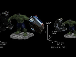 hulk from movie the incredible hulk 2008 with edward norton file stl 3d print model two versions 3D Print Model