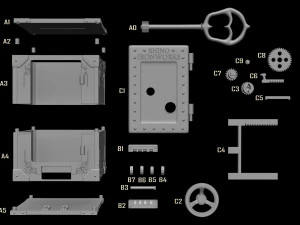 money box reproduction of safe rhino ironworks model printing assembly file stl for 3d printing 3D Print Model