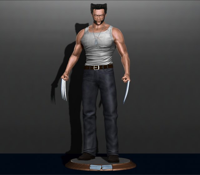 Wolverine logan by hugh jackman marvel comics model printing miniature assembly file stl for 3d prin 3Dプリントモデル .c4d .max .obj .3ds .fbx .stl .blend 