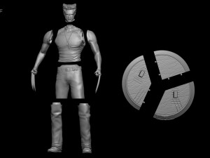 Wolverine logan by hugh jackman marvel comics model printing miniature assembly file stl for 3d prin 3Dプリントモデル