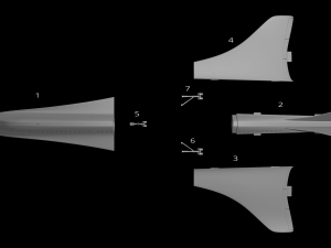 concorde prototype aircraft of the future model printing miniature assembly file stl for 3d printing 3D Print Model