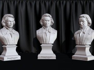 Ludwig van Beethoven Bust Model Printing Miniature Assembly File STL-OBJ for 3D Printer 3D Print Model