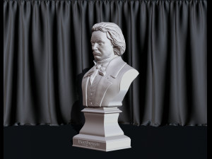 Ludwig van Beethoven Bust Model Printing Miniature Assembly File STL-OBJ for 3D Printer Model Cetak 3D