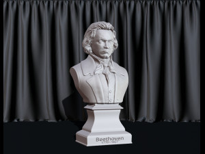 Ludwig van Beethoven Bust Model Printing Miniature Assembly File STL-OBJ for 3D Printer Model Cetak 3D