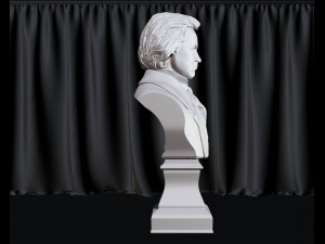 Ludwig van Beethoven Bust Model Printing Miniature Assembly File STL-OBJ for 3D Printer Model Cetak 3D