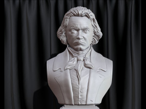 Ludwig van Beethoven Bust Model Printing Miniature Assembly File STL-OBJ for 3D Printer Model Cetak 3D
