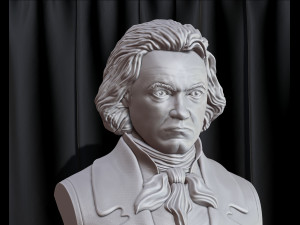 Ludwig van Beethoven Bust Model Printing Miniature Assembly File STL-OBJ for 3D Printer Model Cetak 3D