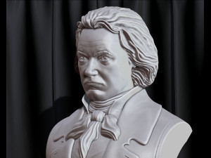 Ludwig van Beethoven Bust Model Printing Miniature Assembly File STL-OBJ for 3D Printer Model Cetak 3D