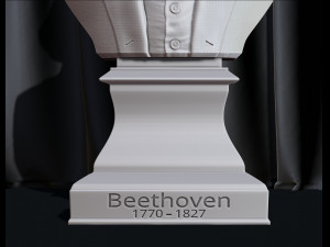 Ludwig van Beethoven Bust Model Printing Miniature Assembly File STL-OBJ for 3D Printer Model Cetak 3D
