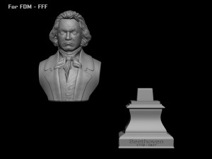 Ludwig van Beethoven Bust Model Printing Miniature Assembly File STL-OBJ for 3D Printer Model Cetak 3D