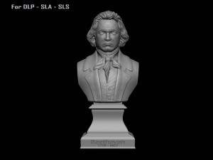 Ludwig van Beethoven Bust Model Printing Miniature Assembly File STL-OBJ for 3D Printer Model Cetak 3D