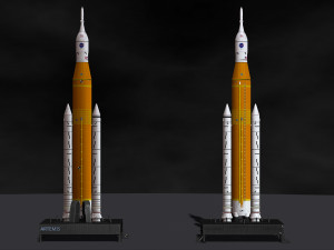 The Space Launch System SLS NASAs Artemis I Moon Rocket with platform File STL-OBJ for 3D Print 3D प्रिंट मॉडल