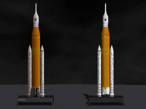 The Space Launch System SLS NASAs Artemis I Moon Rocket with platform File STL-OBJ for 3D Print 3D Print Model