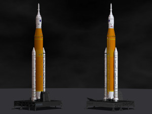 The Space Launch System SLS NASAs Artemis I Moon Rocket with platform File STL-OBJ for 3D Print 3D प्रिंट मॉडल