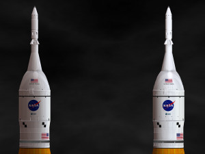 The Space Launch System SLS NASAs Artemis I Moon Rocket with platform File STL-OBJ for 3D Print 3D प्रिंट मॉडल