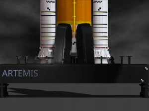 The Space Launch System SLS NASAs Artemis I Moon Rocket with platform File STL-OBJ for 3D Print 3D Print Model