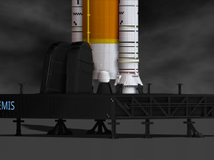 The Space Launch System SLS NASAs Artemis I Moon Rocket with platform File STL-OBJ for 3D Print 3D प्रिंट मॉडल