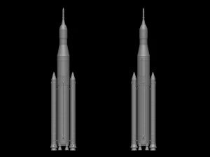 The Space Launch System SLS NASAs Artemis I Moon Rocket with platform File STL-OBJ for 3D Print 3D Print Model
