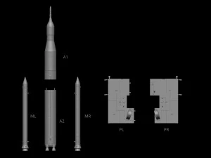 The Space Launch System SLS NASAs Artemis I Moon Rocket with platform File STL-OBJ for 3D Print 3D Print Model