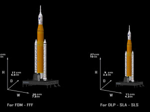 The Space Launch System SLS NASAs Artemis I Moon Rocket with platform File STL-OBJ for 3D Print 3D प्रिंट मॉडल