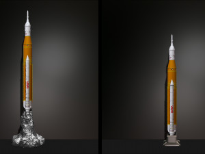 Artemis 1 The Space Launch System SLS NASAs Moon Rocket take off lamp and pedestal File STL-OB 3D Print Model