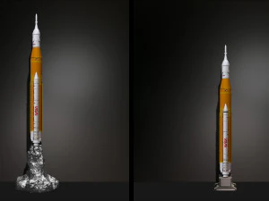 Artemis 1 Il sistema di lancio spaziale SLS Il razzo lunare della NASA decolla con lampada e piedistallo File STL-OB Modello di stampa 3D