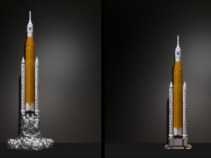 Artemis 1 The Space Launch System SLS NASAs Moon Rocket take off lamp and pedestal File STL-OB 3D Print Model