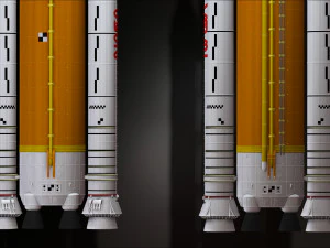 Artemis 1 Il sistema di lancio spaziale SLS Il razzo lunare della NASA decolla con lampada e piedistallo File STL-OB Modello di stampa 3D