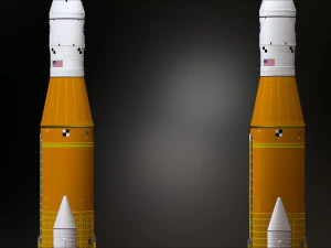 Artemis 1 Il sistema di lancio spaziale SLS Il razzo lunare della NASA decolla con lampada e piedistallo File STL-OB Modello di stampa 3D