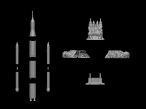 Artemis 1 Il sistema di lancio spaziale SLS Il razzo lunare della NASA decolla con lampada e piedistallo File STL-OB Modello di stampa 3D