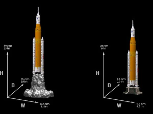 Artemis 1 Il sistema di lancio spaziale SLS Il razzo lunare della NASA decolla con lampada e piedistallo File STL-OB Modello di stampa 3D