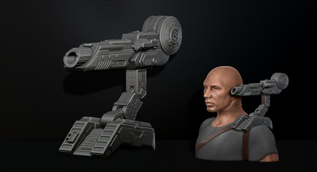 Predator Shoulder Cannon plasma Two Size File STL OBJ for 3D Printing Model Printing Miniature 3D प्रिंट मॉडल .c4d .max .obj .3ds .fbx .stl .blend 