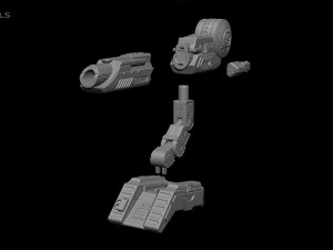 Predator Shoulder Cannon plasma Two Size File STL OBJ for 3D Printing Model Printing Miniature 3D प्रिंट मॉडल