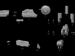 Predator Shoulder Cannon plasma Two Size File STL OBJ for 3D Printing Model Printing Miniature 3D प्रिंट मॉडल