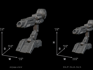 Predator Shoulder Cannon plasma Two Size File STL OBJ for 3D Printing Model Printing Miniature 3D प्रिंट मॉडल