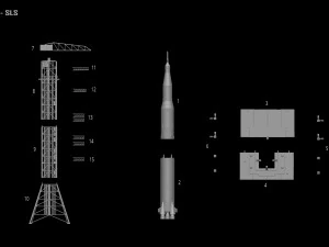 Nasa Saturn V Rocket and Launch Pad Apollo file STL OBJ for 3D Printer 3D Print Model