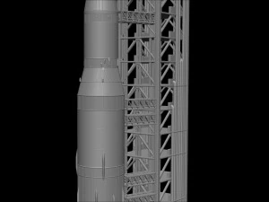 Nasa Saturn V Rocket and Launch Pad Apollo file STL OBJ for 3D Printer 3D Print Model